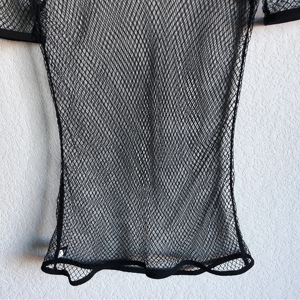 Victoria’s Secret Sheer Fishnet Mesh Slip Dress Lingerie M/L Black